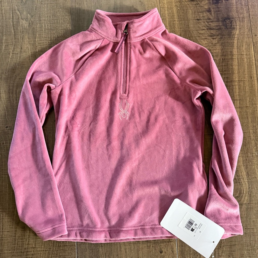 New Spyder Girls Shimmer Bug 1/4 Zip in Açaí with tags